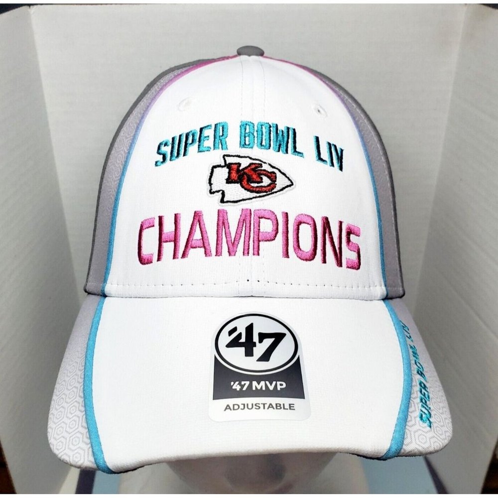 47 Kansas City Chiefs NFL Superbowl LIV Champions MVP Adjustable Cap Hat